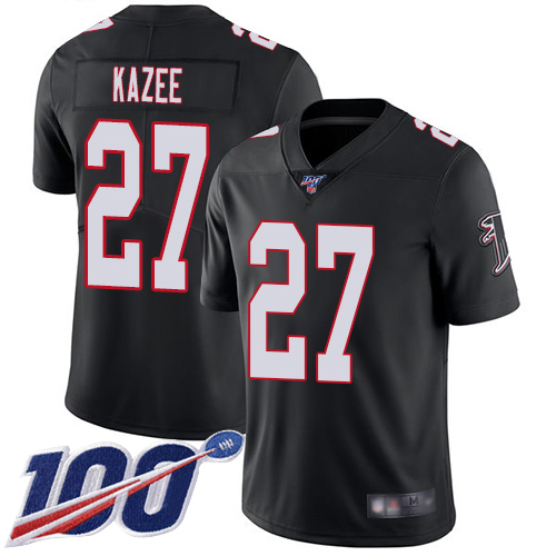 Atlanta Falcons Limited Black Men Damontae Kazee Alternate Jersey NFL Football #27 100th Season Vapor Untouchable